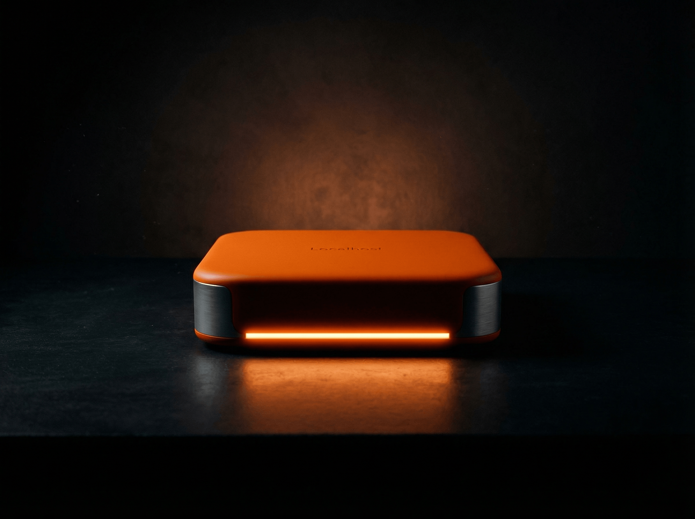 LocalClaw device glowing in a dark room