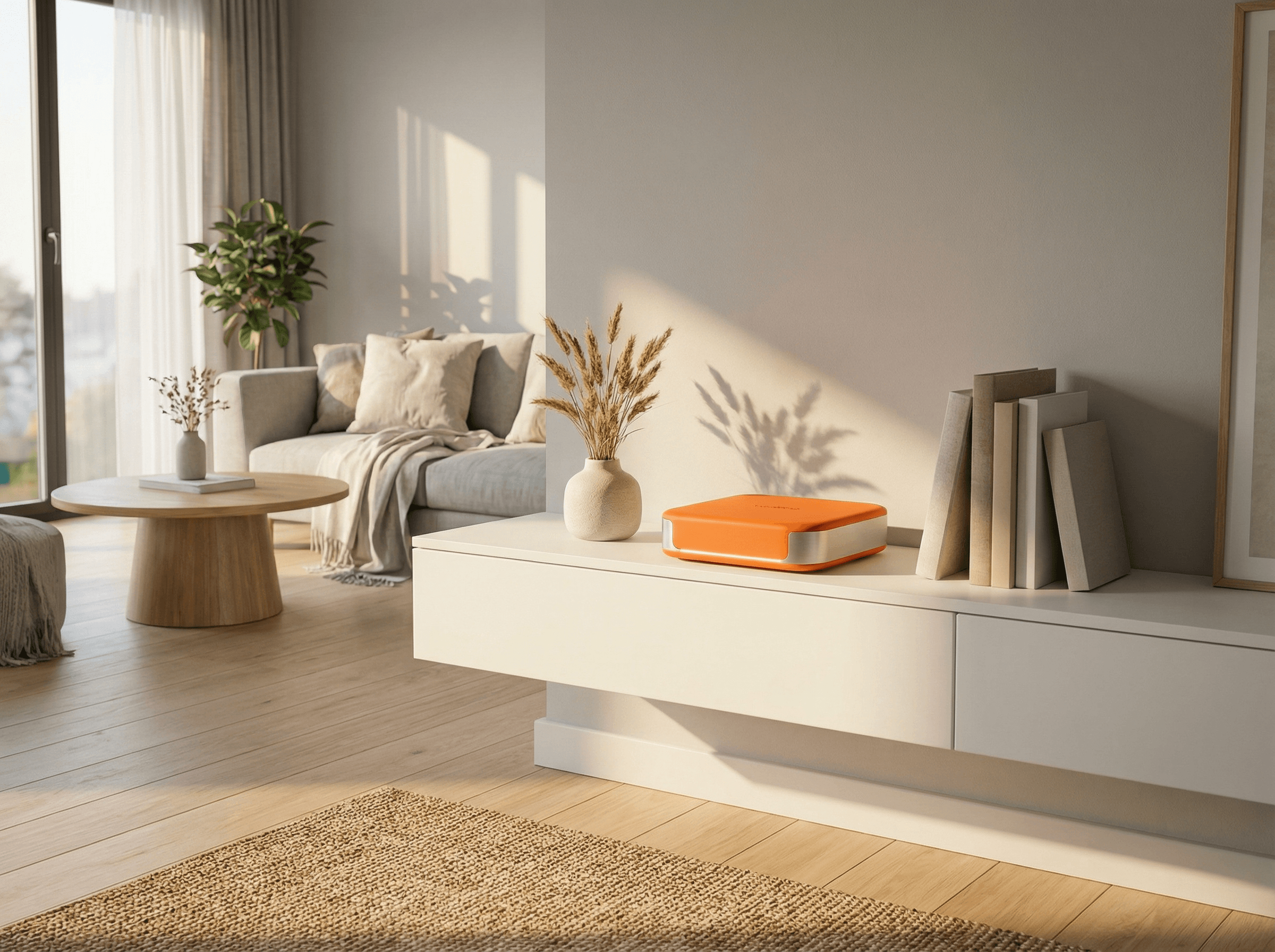 LocalClaw device on a living room shelf